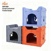 Lit pour chat transfrontalier à deux niveaux, design niche d'arbre, lit pour chaton, maison-caverne multi-niveaux pour chat, tissu brocart écologique