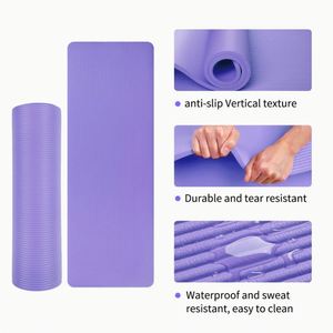 Tapis de yoga antidérapant personnalisé de haute qualité avec logo, en caoutchouc nitrile coloré, pour entraînement à domicile, vente en gros - Product Image 5