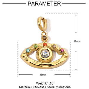 18K金メッキロブスター留め金ステンレス鋼ラッキーハートクロス動物チャームペンダントブレスレットネックレスジュエリー作り - Product Image 6