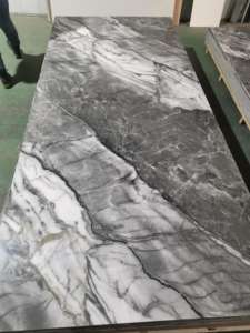 内装用 高光沢 UVコーティング フレキシブル PVC プラスチック製 大理石シート ウォールパネル - Product Image 3