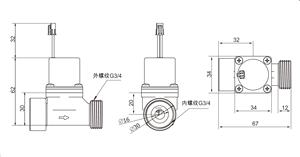 G3/4 इंच महिला पुरुष थ्रेड पीतल लेचिंग पानी यूरिनल लैवेटरी सोलेनॉइड वाल्व डीसी 6 वी 9 वी 12 वी - Product Image 6