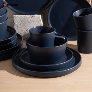 Service de table en porcelaine de haute qualité, 16 pièces, style européen exquis, finition mate, en céramique et grès. - Product Image 6