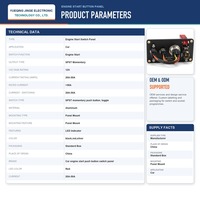 Panneau de commande avec bouton de démarrage du moteur de voiture