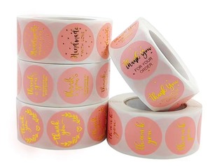Autocollants de remerciement en rouleau personnalisés avec logo, dorure à chaud et impression offset, pour petites entreprises (vente en gros) - Product Image 1