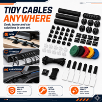 Kit de gestion de câbles professionnel tout-en-un, système d'organisation complet avec gaine tressée anti-animaux et supports en silicone