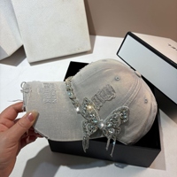 Casquette de baseball de luxe motif papillon, style hip-hop, broderie vieillie, ornée de strass et de cristaux, accessoire de mode pour la tête, Gorra De Beisbol