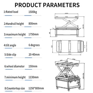 Lève-batterie pneumatique ANGE RHEAS pour véhicules électriques à énergie nouvelle |   Plateforme de réparation et de démontage de batteries, équipement de service automobile RYS-E228 - Product Image 3