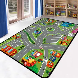 房间地毯和地毯3d定制超细纤维印花廉价批发儿童区域地毯儿童游戏垫地毯客厅