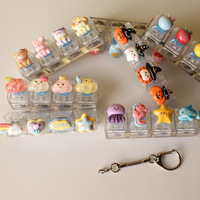 Gantungan Kunci Resin Lucu, Mainan Fidget Keyboard Mekanik, Mainan Penghilang Stres, Aksesoris Tas DIY, Liontin Mini Unik, Hadiah