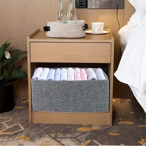 베스트 셀러 현대 접이식 리넨 캔버스 보관함 5kg 적재 용량 홈 옷장 회색 옷장 주최자 상자 - Product Image 4