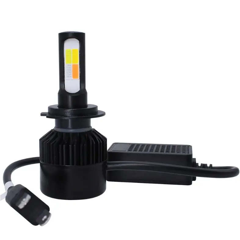 led headlight H1 kit COB 8000LM 36W 4 colours and flash in one lamp auto Four colors change front fog lamp driving bulbs