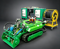 Unité d'alimentation hydraulique portable avec tambour à câble de grande capacité pour robot de dragage sur chenilles pour canalisations municipales
