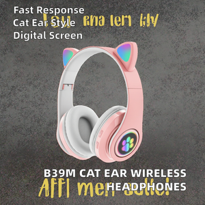 Casque Stéréo Sans Fil B39M Sport à Oreilles de <span class=keywords><strong>Chat</strong></span> Mignon, Faible Latence, Hifi, Réduction Active du Bruit, Micro pour Téléphone Portable - Vente Flash - Product Image 2
