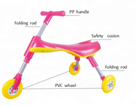 Trottinette pliable 3 roues Scuttle Bug pas chère, tricycle porteur pour bébé, trotteur pour enfants, prix usine