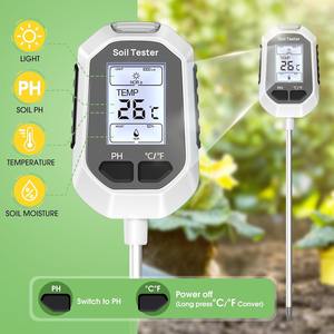 Medidor de Humedad del Suelo Personalizado, Digital, para Plantas, con Medidor de Temperatura, Humedad del Suelo, PH, Intensidad de Luz Solar, Pantalla LCD con Retroiluminación - Product Image 2