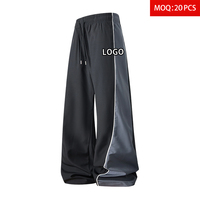 Pantalon de survêtement décontracté pour homme, noir, coupe large, léger, taille élastique, 180 g/m², séchage rapide, avec logo personnalisé, vente en gros, impression par transfert thermique