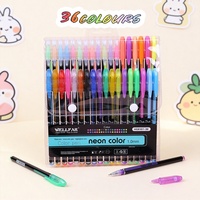 Lot de stylos gel scintillants 12 ou 48 couleurs en stock, marqueurs fluorescent 1,0 mm pour journal créatif, promotionnels en plastique
