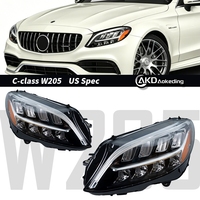 Feux de voiture pour Benz W205, lentille de projecteur de phare, 2014-2021, C180, C200, C260, phare LED, feux de jour, accessoires automobiles