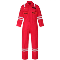 Meilleur prix haute visibilité travailleurs uniforme coton tissu rouge combinaison de travail ensemble vêtements de travail sécurité uniforme combinaisons