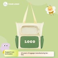 Sac à main de grande capacité avec logo personnalisé sac de tuteur pour élève d'école primaire sac transparent Pain sac à bandoulière pour garçons sac cabas en maille boutonnée