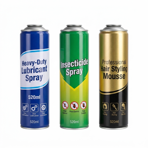 Bombe aérosol en fer blanc 57x207mm 205x802 de 520ml, 400ml, 300ml à col soudé pour lubrifiant industriel et pulvérisation automobile - Product Image 1
