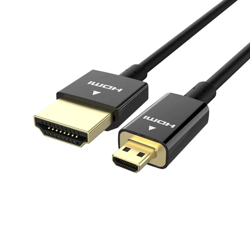 Tezy Cheap Black 2M Slim Support Resolution Rate 4k 60Hz OD3.2mm Micro HDMI to HDMI Cable