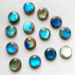 Pierres précieuses de labradorite naturelle de qualité AAA, taille cabochon brillant, 8 mm à 30 mm, lisses, polies, dos plat, fournitures pour la fabrication de bijoux (paquet) - Product Image 1