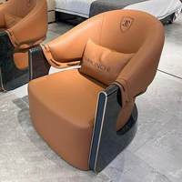 Canapé en cuir italien de luxe léger, salon post-moderne, luxe haut de gamme, grande villa à plancher plat, nouveaux meubles haut de gamme