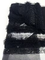 Tissu en dentelle à succès, blanc, avec des paillettes colorées, broderie de luxe, perles de paillettes, matériaux pour robe de mariée