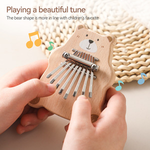 Xylophone en bois en gros pour enfants, instrument de musique éducatif avec 7 touches en acier inoxydable, piano à pouce - Product Image 3