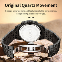 Montre à quartz pour homme OEM3676 Mark Fairwhale, 43 mm, cadran de casino, aiguilles lumineuses, boîtier en alliage, bracelet en acier inoxydable tendance