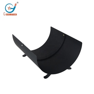 Black Metal <strong>Fireplace</strong> <strong>Log</strong> Holder <strong>Basket</strong> for Firewood Storage - Product Image 4