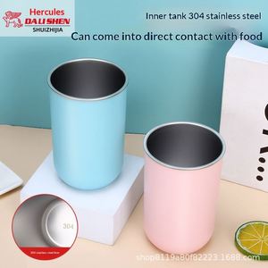 High Color Value Wash Gargle Brush Cylinder Large Capacity High Temperature Resistant Double Layer Adult Coffee Stainless Steel - Product Image 2