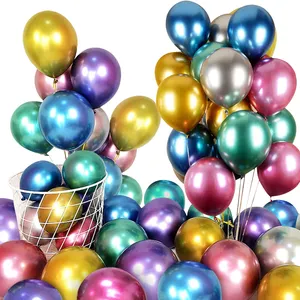 Balões de látex metálicos de 12 "/2.8g, balões de festas de látex, cromados, metálicos, decoração de festas, aniversário, gás hélio, materiais de festa