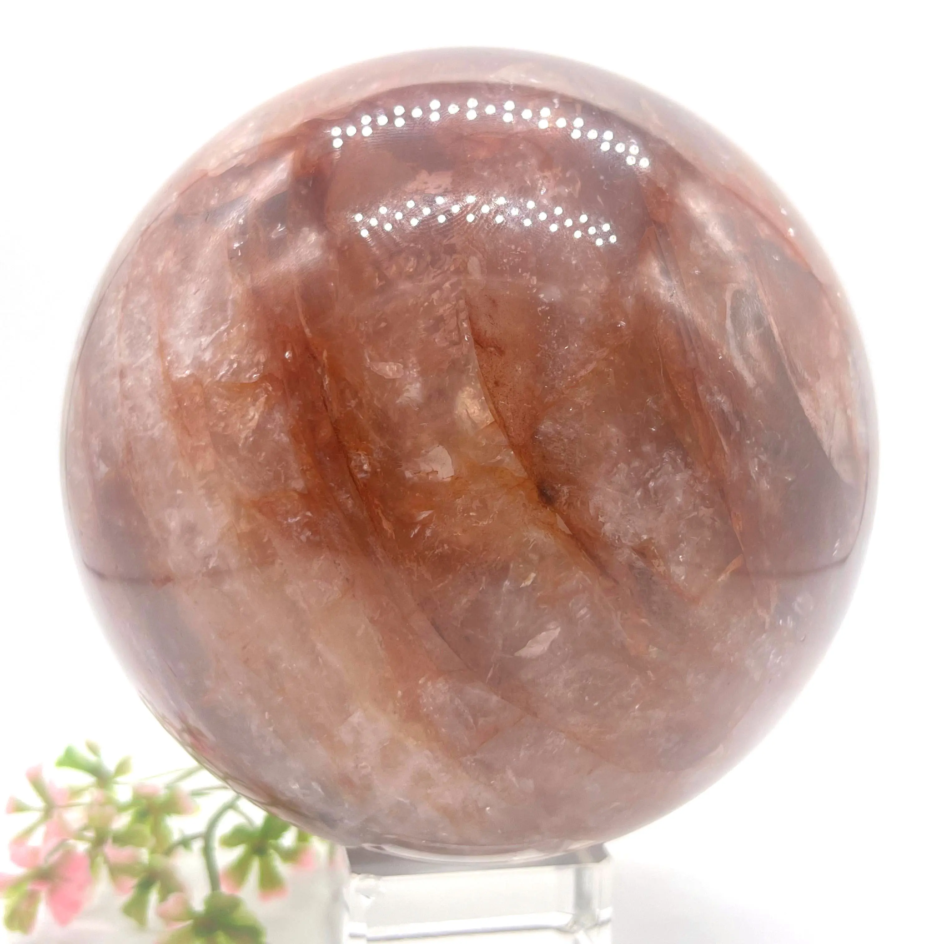 Wholesale Bulk Crystal Natural Stone Crystal Sphere Fire Quartz Ball For Gifts Fengshui