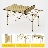 Ensemble table et chaises pliantes d'extérieur, style nid d'abeille, multifonctionnel, durable, portable, style glamping, meubles d'extérieur pour le camping et les pique-niques