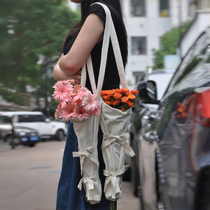 Canvas Simple Leisure Women's New Retro Personality Shoulder Strap <strong>Small</strong> Fashion Solid Color Bouquet Messenger <strong>Bags</strong> for Flowers - Product Image 3