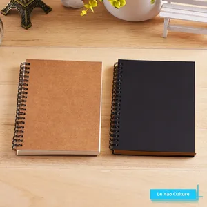 Buku Catatan <span class=keywords><strong>Spiral</strong></span> 100 Halaman untuk Siswa A5, Sampul Kraft Retro Kreatif, Jurnal Kosong Sederhana, Buku Sketsa, Buku Harian - Product Image 3