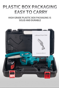 Motosierra Eléctrica Portátil Profesional <span class=keywords><strong>de</strong></span> 21V con Batería, Mini <span class=keywords><strong>Cortadora</strong></span> <span class=keywords><strong>de</strong></span> <span class=keywords><strong>Madera</strong></span> con Cadena Endurecida para Podar en Huertos y Jardines - Product Image 6