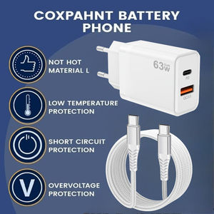 Pd 45w QC3.0 <span class=keywords><strong>18w</strong></span> 63w Cargador De Radio Sepura Fast Dual 2 Port Usb Charger avec 3 Pin Uk Mains Wall Plug Adapter Fast Charging - Product Image 4
