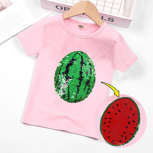 T-shirt Personalizzate per Ragazze Estive Pesanti a Maniche Corte con Cambio Colore e Ricamo Laterale - Product Image 2