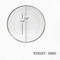 Assiette de présentation ronde en verre décorative, nouvelle, colorée, rayée, minimaliste