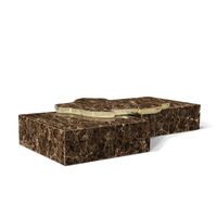 Fournisseur de meubles haut de gamme Europe Villa Table centrale en marbre noir doré Table basse de luxe