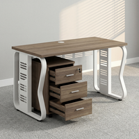 Bureau d'ordinateur en bois moderne avec armoire mobile et tiroirs verrouillables, table de bureau à domicile