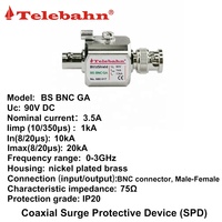 Parafoudre coaxial BNC 75Ω 0-3GHz DC RF, dispositif de protection contre les surtensions