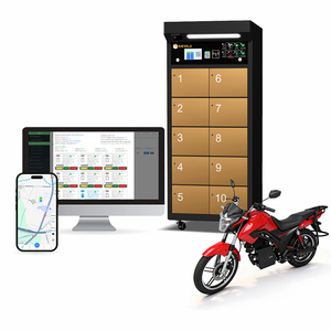 Estación <span class=keywords><strong>de</strong></span> Intercambio <span class=keywords><strong>de</strong></span> Baterías <span class=keywords><strong>de</strong></span> Litio <span class=keywords><strong>de</strong></span> 10 Celdas para Bicicletas Eléctricas, Gabinete Inteligente PD con Caja <span class=keywords><strong>de</strong></span> Luz, Admite Personalización en el Extranjero - Product Image 1