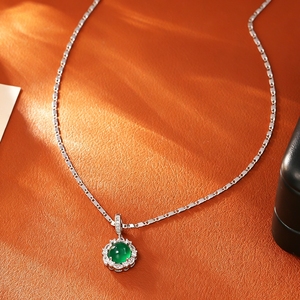 Collier pendentif en zircon vert émeraude, bijoux de mode pour la clavicule - Product Image 2