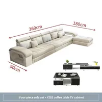 Canapé en tissu moderne et minimaliste, technologie latex, grand et petit format, amovible, lavable, combinable en U, pour salon