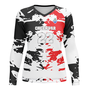 เสื้อวอลเลย์บอลแขนยาวสำหรับผู้หญิงซับเหงื่อเสื้อวอลเลย์บอลดีไซน์คอวี - Product Image 1