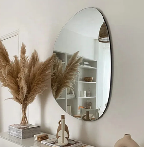 <span class=keywords><strong>Miroir</strong></span> mural en verre de forme irrégulière moderne avec cadre en métal, <span class=keywords><strong>miroir</strong></span> de courtoisie portable pour la maison et la salle de bain - Product Image 4